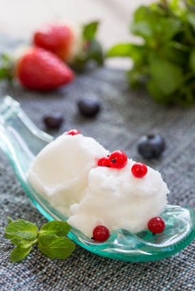 Bērzu sulas sorberts ar svaigām ogām