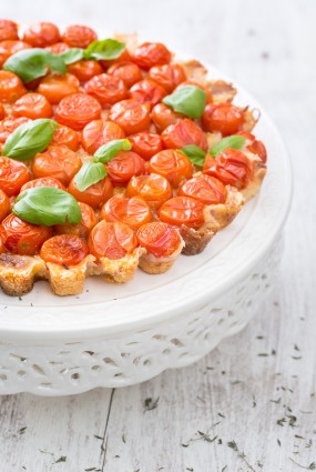 Ķiršu tomātu tarte