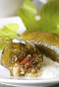 Veģetāras vasaras dolmas ar kinvu, dārzeņiem un zaļumu spēku