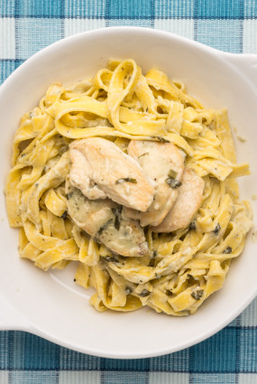Pasta ar vistas fileju Rokfora gaumē