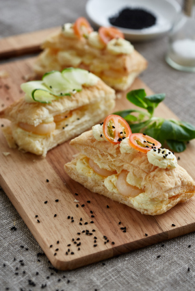 Aso garneļu tartes ar apelsīnu krēmu