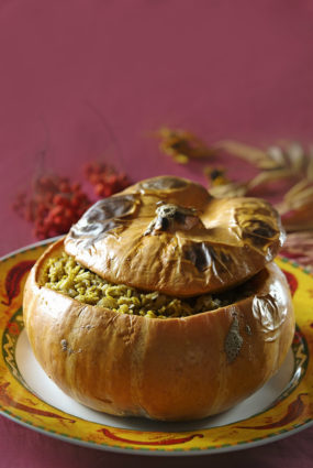 Cepamķirbis ar aromātisku rīsu pildījumu