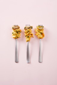 Ķirbju pasta ar tītara gabaliņiem
