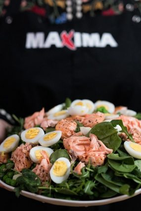 Kartupeļu salāti ar lasi un paipalu olām