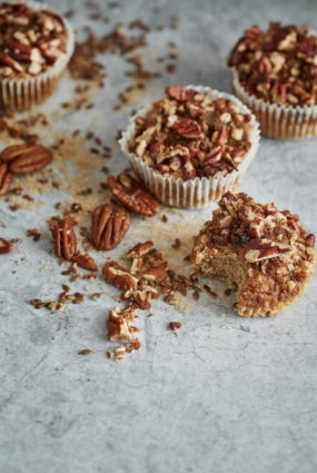 Burkānu un pekanriekstu mafini