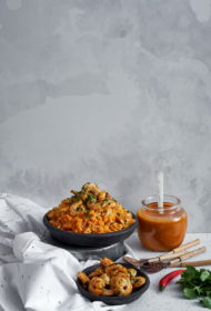 Garneles venecuēliešu gaumē ar kuskusu