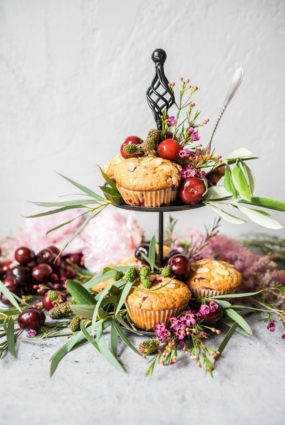 Mandeļu un ķiršu mafini