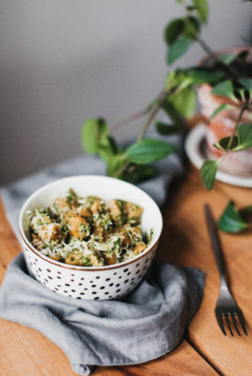 Saldo kartupeļu ņoki ar spinātu un valriekstu mērci