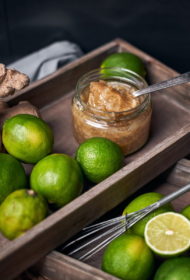 Laima, ingvera un malta koriandra džems ar Curacao liķieri