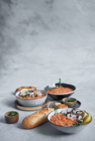 Tomātu zupa ar jūras veltēm