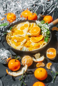 Krepes ar karamelizētiem mandarīniem