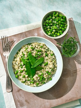 Risoto ar zaļajiem zirnīšiem un dillēm